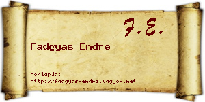 Fadgyas Endre névjegykártya