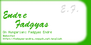 endre fadgyas business card